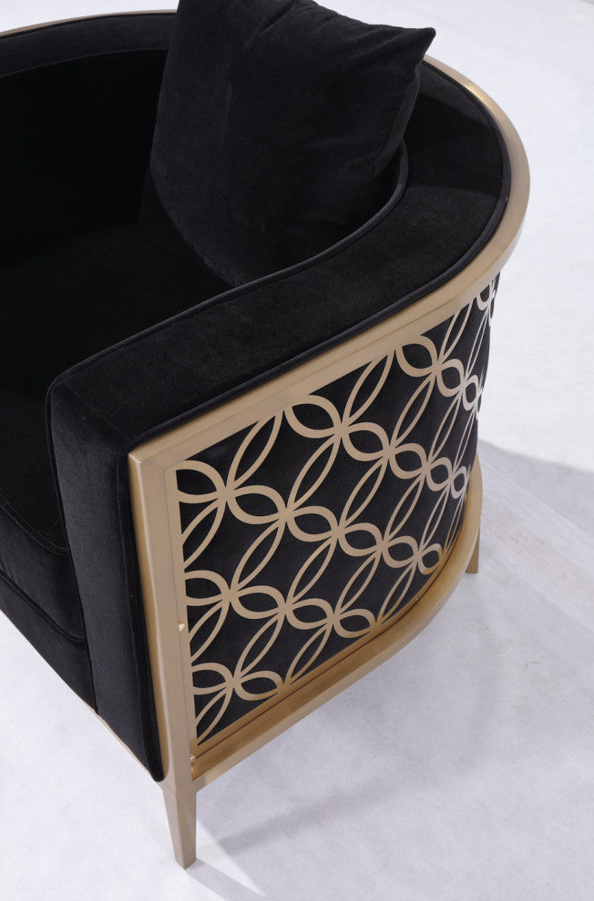 Veera Black and Gold Accent Chair