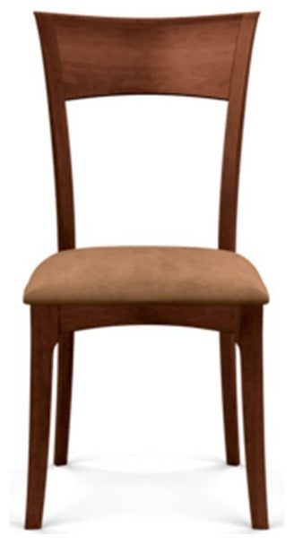 Copeland Ingrid Upholstered Sidechair, Cognac Cherry, Dark Brown Microsuede