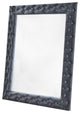Benzara BM231653 Velvet Wrapped Wooden Frame Mirror With Button Tufting, Gray