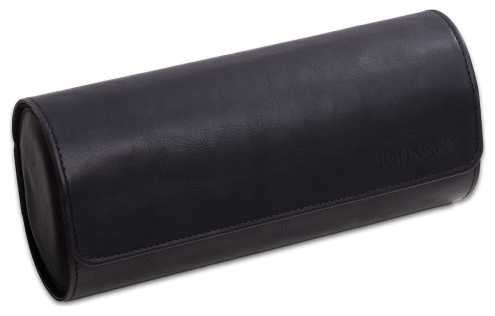 Leather 3 Watch Roll, Inidividual Snap Compartments