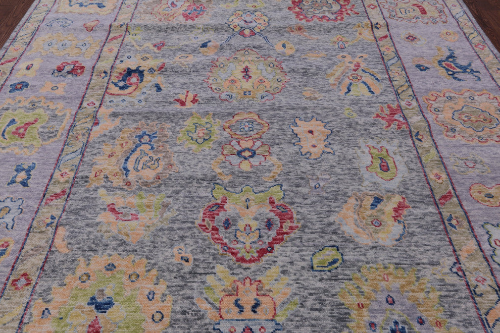 Hand Knotted Turkish Oushak Wool Rug 9' 1" X 12' 0" - Q16090