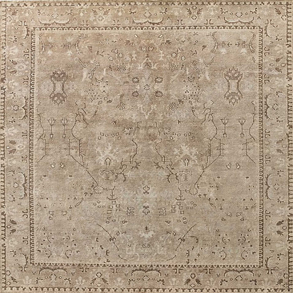 Ahgly Company Indoor Square Mid-Century Modern Area Rugs, 8' Square