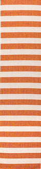 Negril Two-Tone Wide Stripe Indoor/Outdoor Area Rug, Orange/Beige, 2x8