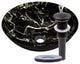 Pallina Black and White Faux Marble Glass Vessel Bathroom Sink and Drain, Oil Rubbed Bronze