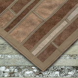 Cowhide Patchwork Rug, Kronos, Argent, 5' X 8'