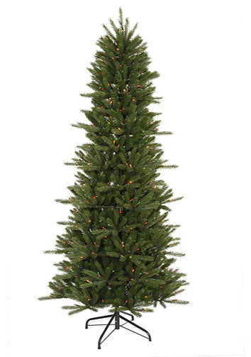 Pre-Lit Slim Vermont Fir Instant Shape Artificial Christmas Tree, Multi, 4.5'