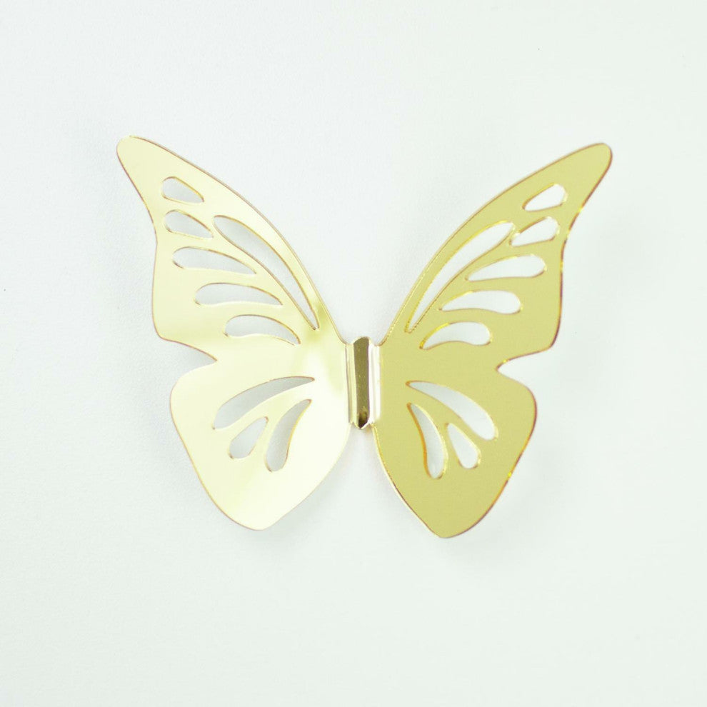 3D Gold Butterflies Peel & Stick Mirrors