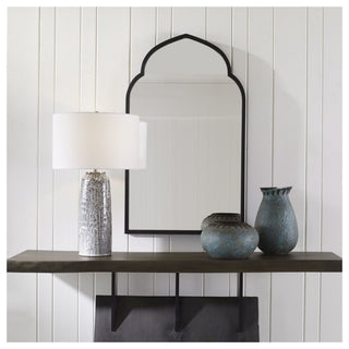 Uttermost 09746 Kenitra 24" W x 40" H Arched Framed Bathroom - Matte Black