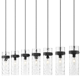 Z-Lite 7002P5-7L Fontaine 7 Light 57"W Linear Chandelier - Matte Black