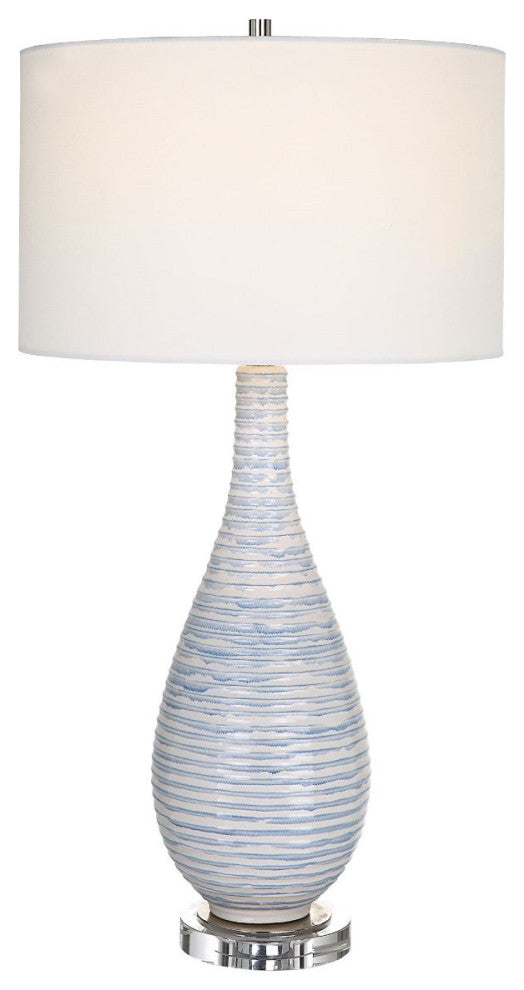 Uttermost Clariot Ribbed Blue Table Lamp