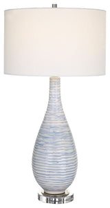 Uttermost Clariot Ribbed Blue Table Lamp