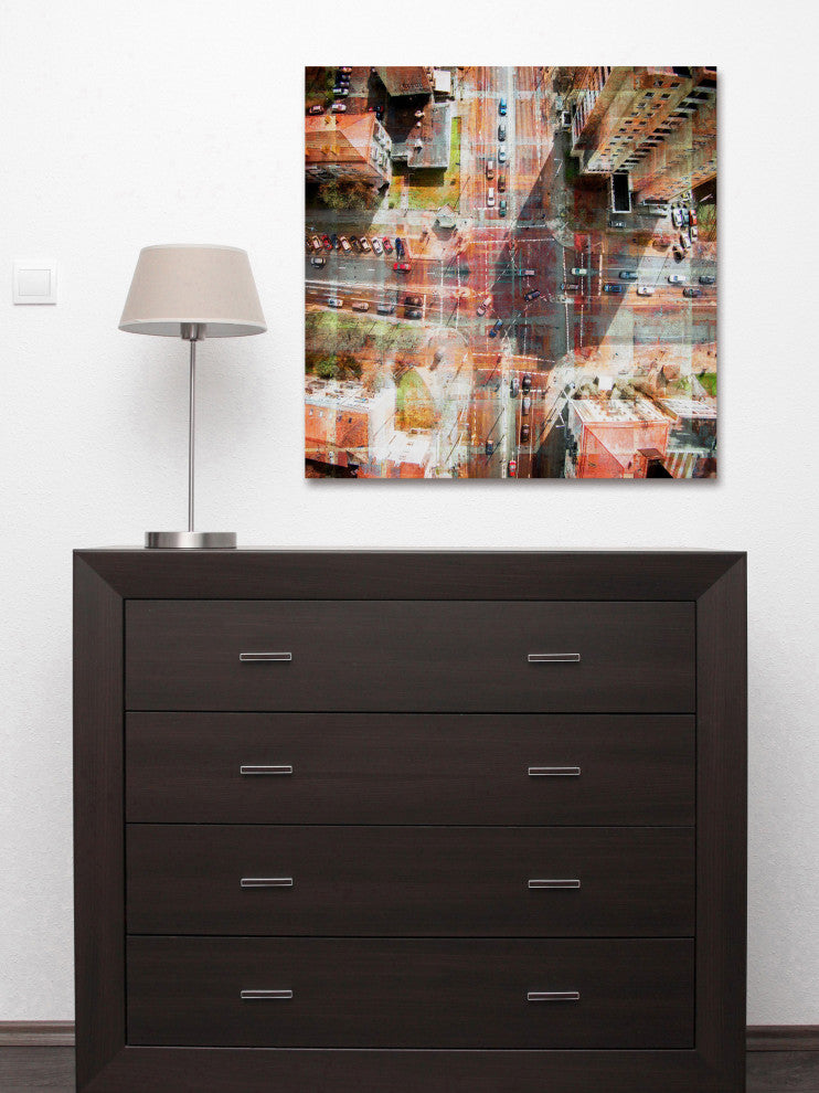 "Busy Intersection" Painting Print on Wrapped Canvas, 48"x48"
