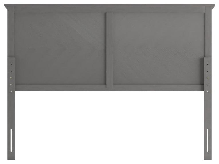 Fiona Herring Bone Wooden Adj. Headboard for Metal Bed Frames,Gray Wash-Queen