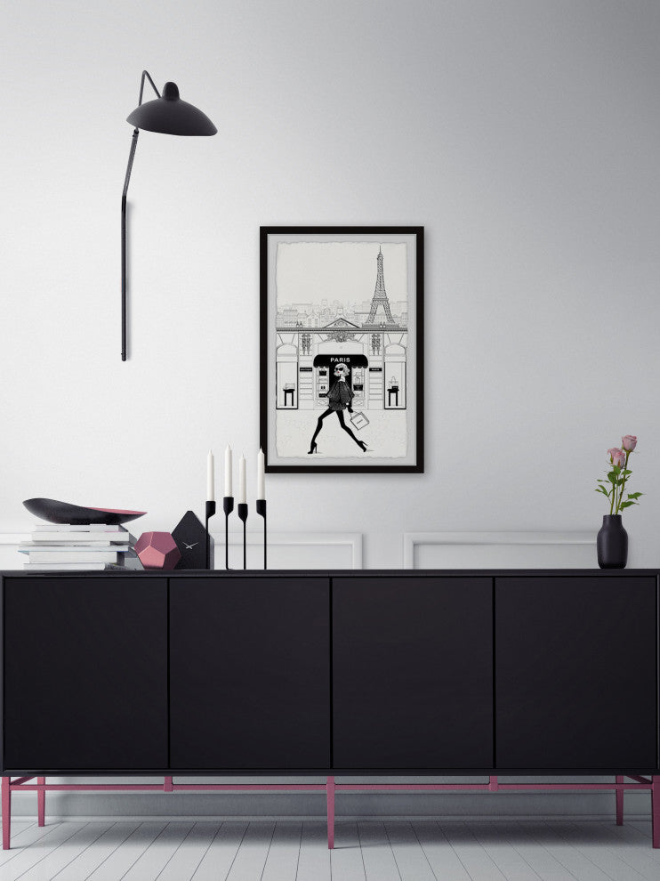 "Chic City Walk" Framed Painting Print, 12x18