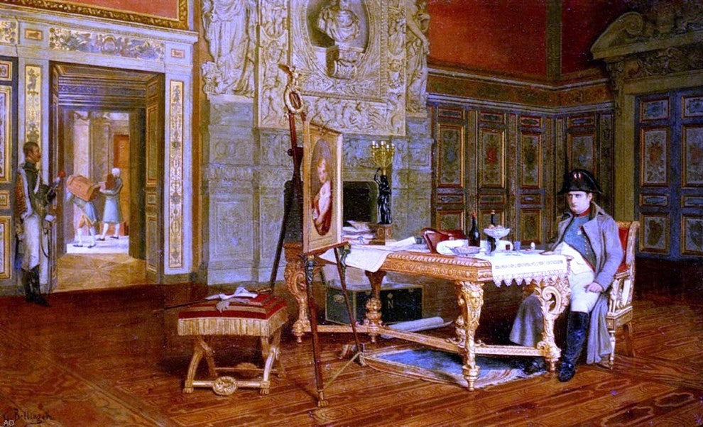 Gustave Bettinger Napoleon Contemplating A Portrait Wall Decal