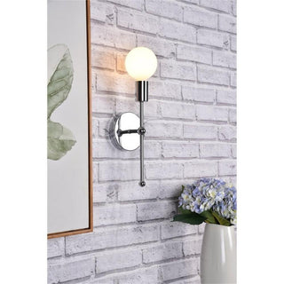 Living District Keely 1-Light Mid-Century Metal Wall Sconce in Chrome