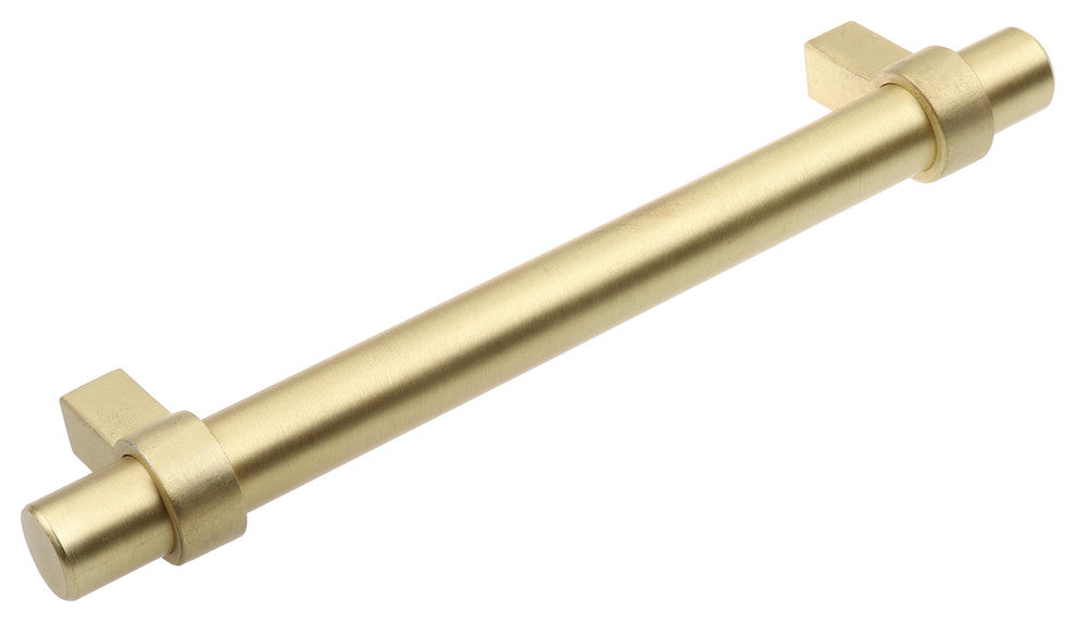 5" Screw Center Euro Solid Steel Bar Pull, Set of 3, Satin Gold