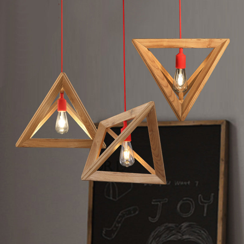 Triangle Wooden Pendant Lamp