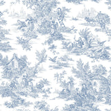 Campagne Toile Blue and White Wallpaper