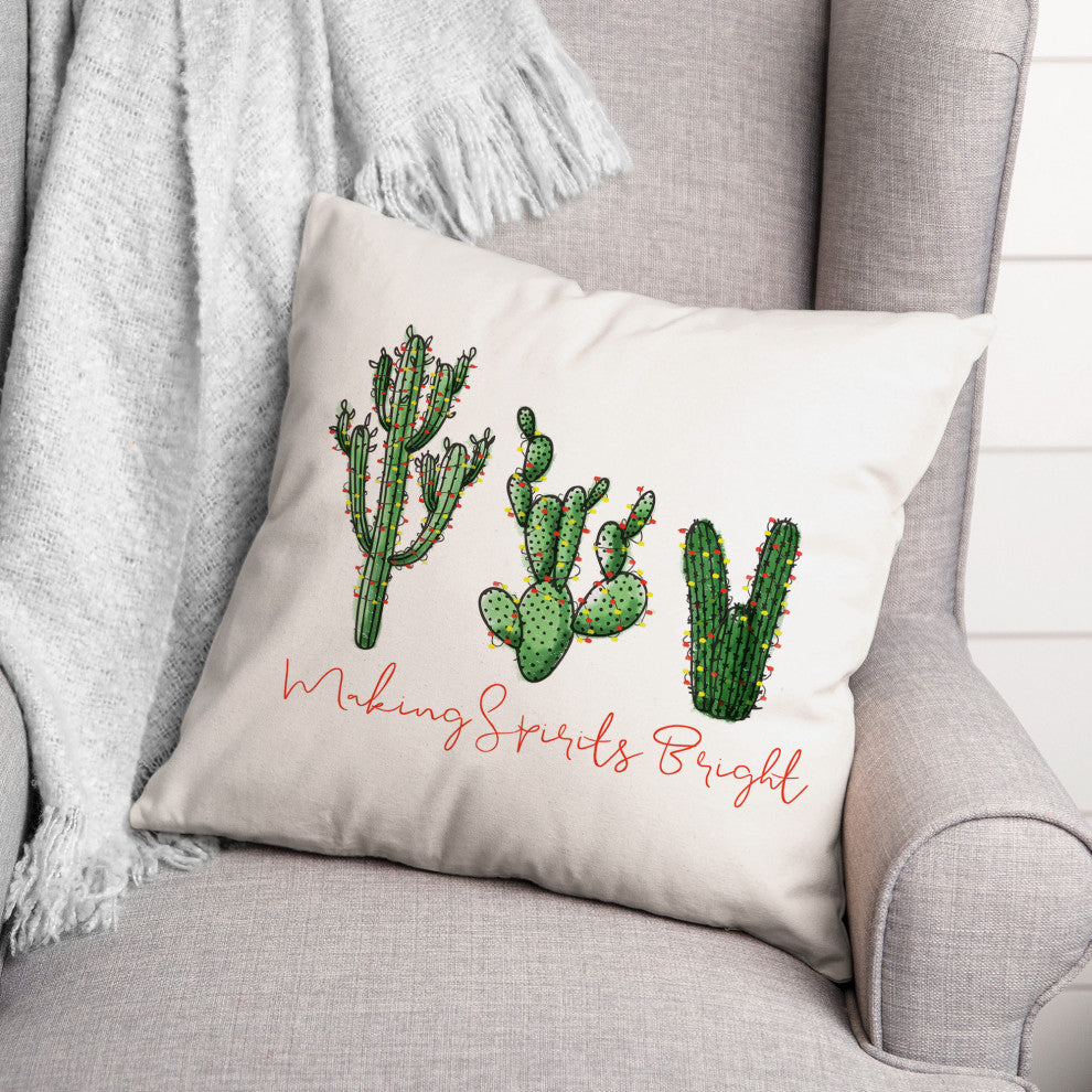 Making Spririts Bright Cacti 18x18 Spun Poly Pillow