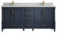 Aberdeen 72 Double Sink Bath Vanity in Hale Navy Blue  2" Carrara Quartz