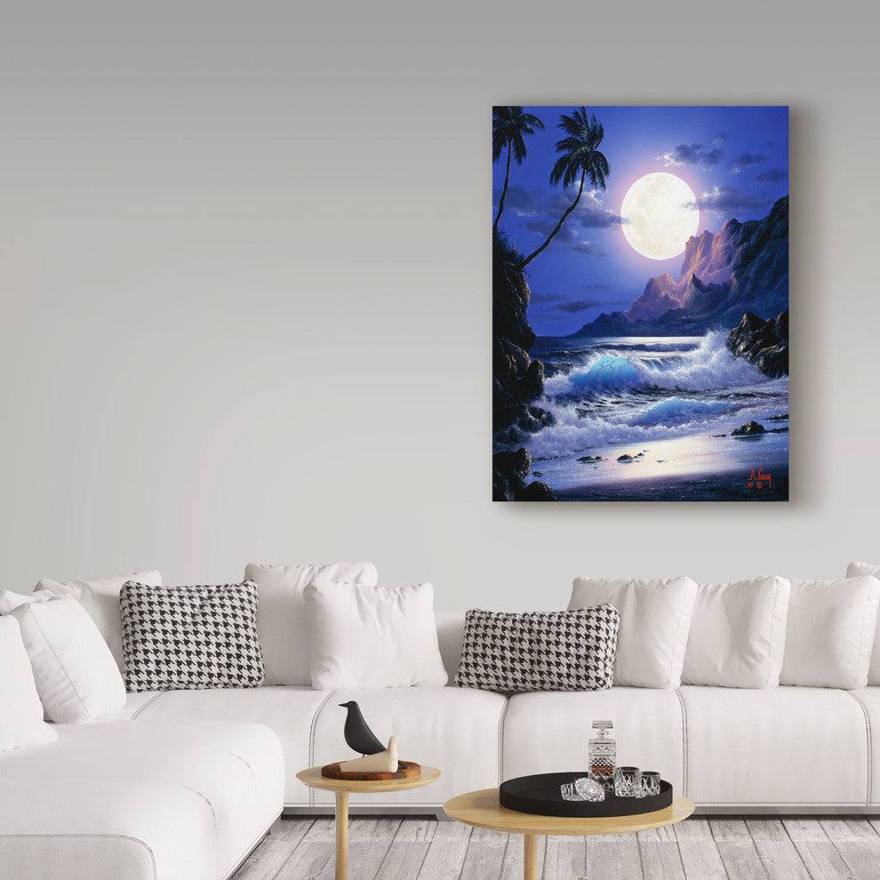 "Waves Under The Moon 21" by Anthony Casay, Canvas Art, 47"x35"