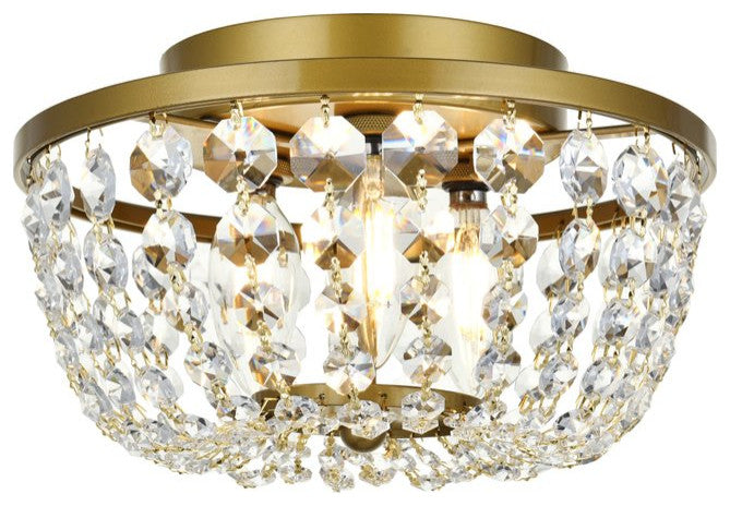 Cyrus 10" Flush Mount, Brass