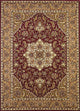 HomeRoots Red Beige Machine Woven Traditional Medallion Octagon Indoor Area Rug