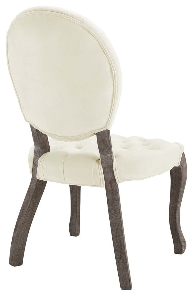 Ivory Exhibit French Vintage Dining Performance Velvet Side Chair
