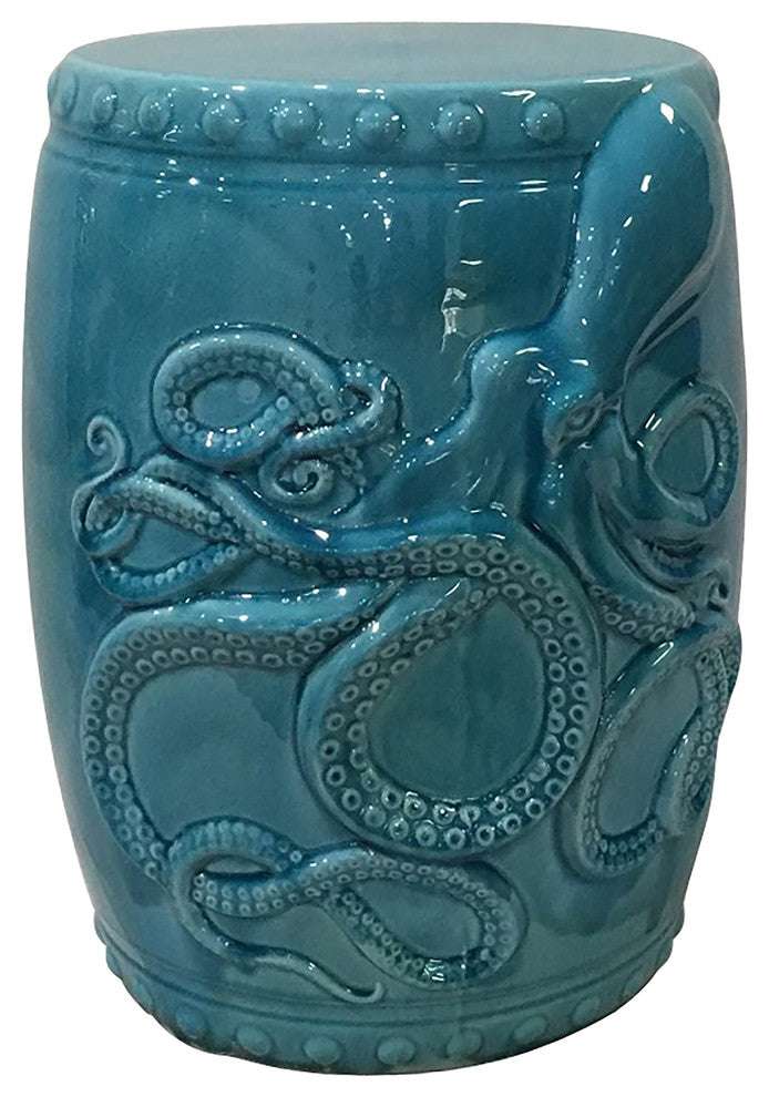 Claybarn Grotto Aqua Kraken Garden Stool