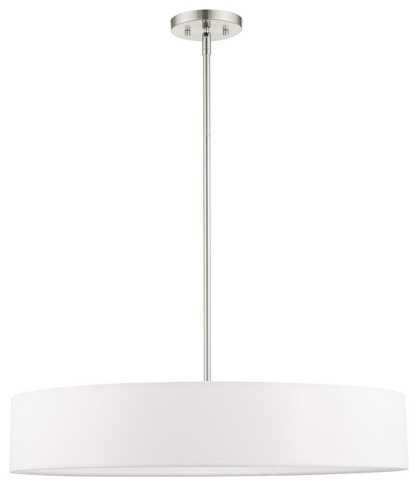 Livex Lighting Venlo 5 Light Brushed Nickel Drum Pendant