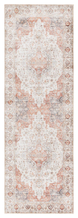 Safavieh Arizona Machine-Washable Collection ARZ305 Rug, Beige/Rust, 2'6"x8'