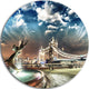 Tower Bridge At Night, Landscape Photography Round Wall Art, 23"
