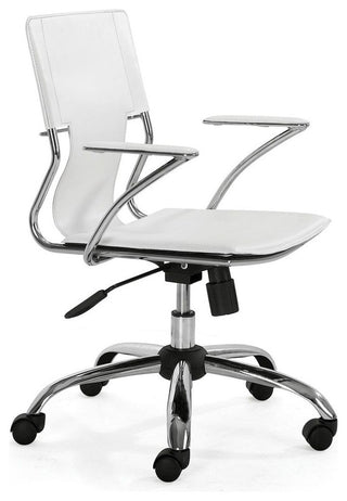 Trafico Leatherette Office Chair by Zuo, White