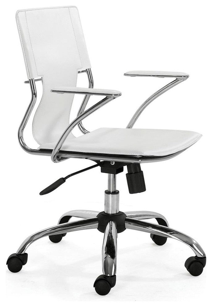 Trafico Leatherette Office Chair by Zuo, White