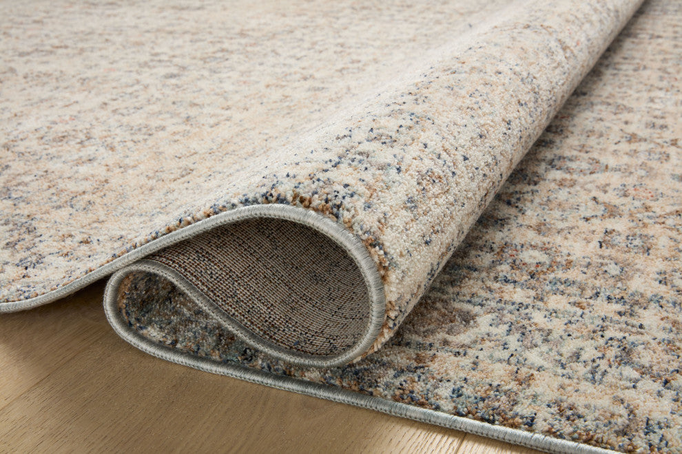 Angela Rose x Loloi Blake Beige / Denim 5''-3" x 5''-3" Round Area Rug