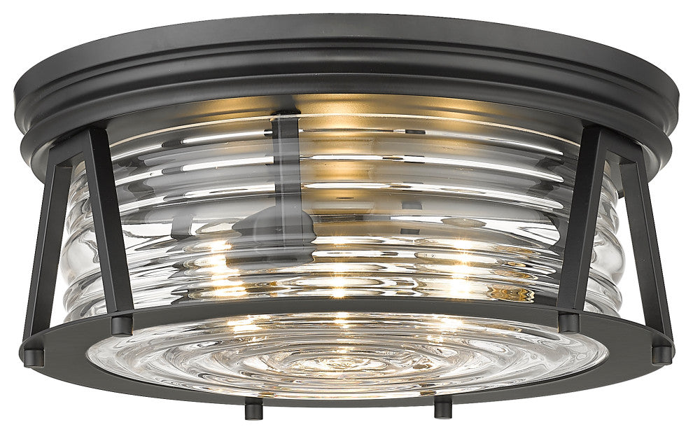 Zlite 491F3-MB 3-Light Flush Mount, Clear