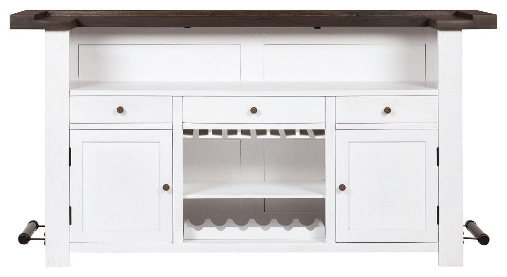 Harrison Distressed White Bar - Brown,White