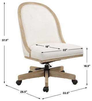 Uttermost Lithe Light Oak Desk Chair