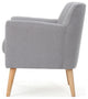 GDF Studio Madelyn Mid Century Modern Fabric Club Chair, Light Gray