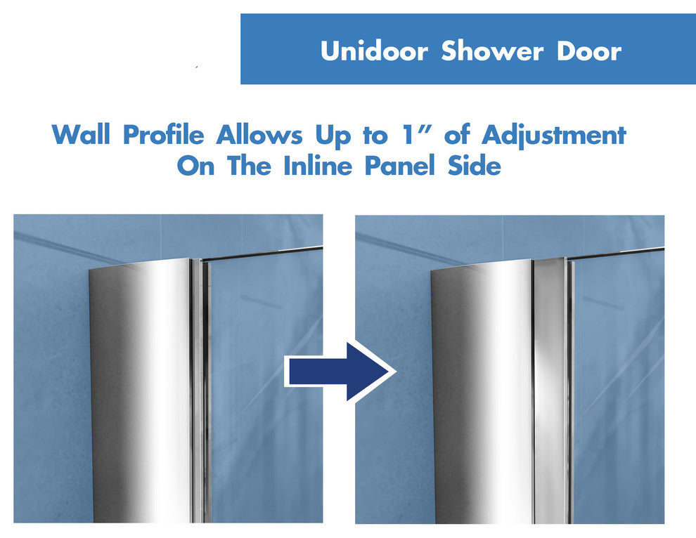 Dreamline Unidoor Min 39" To Max 40" Frameless Hinged Shower Door