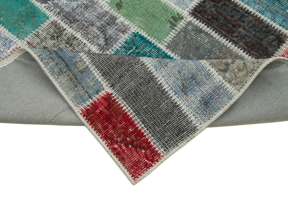 Rug N Carpet - Handmade Turkish 3' 1" x 10' 0" Colorful Patchwork Runner Rug