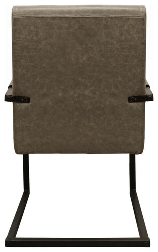 Wendy Genuine Leather Armchair, Gray With Iron Frame