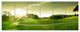 Beautiful Green Valley Panorama, Landscape Canvas Art Print, 70"x28", 6 Panels