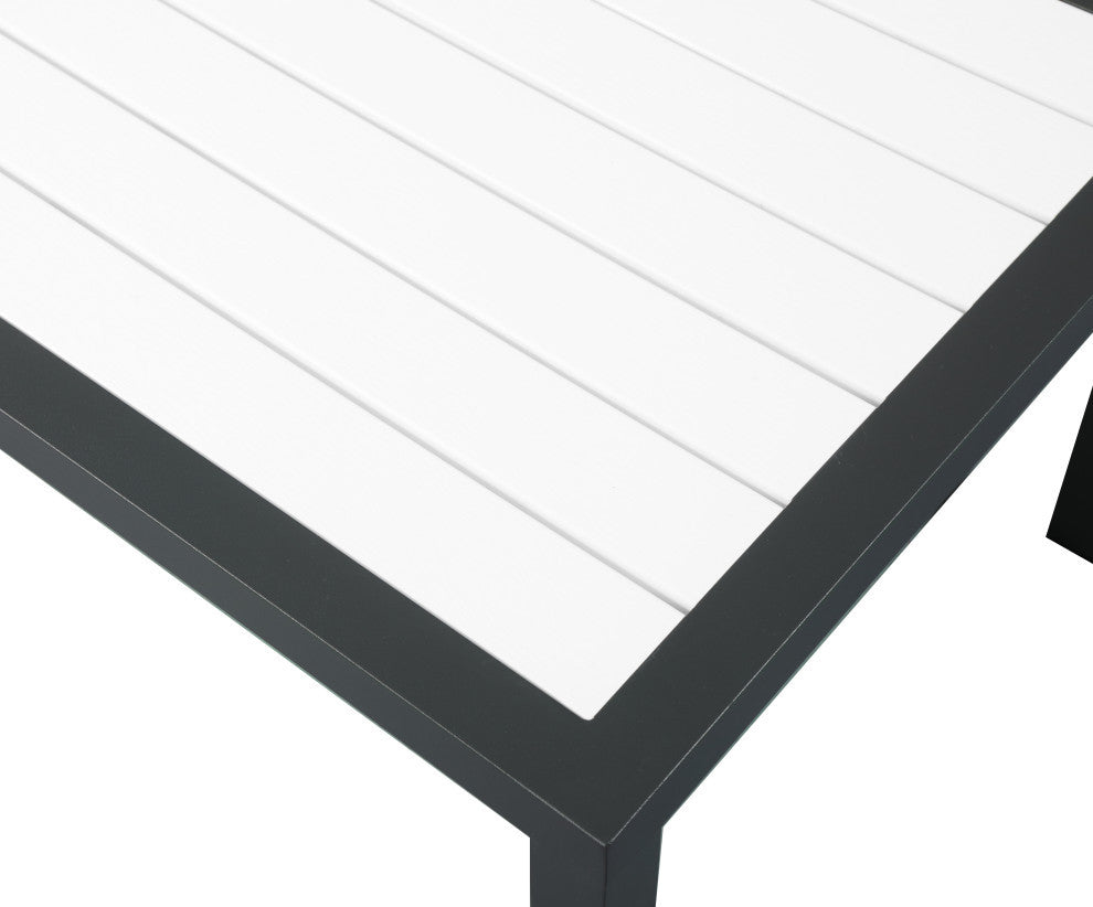 Nizuc Outdoor Patio Aluminum Coffee Table, White
