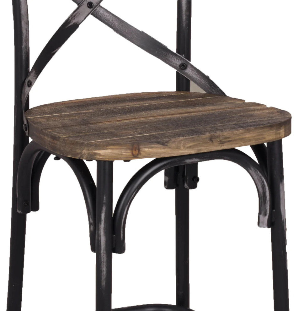 Zaire Bar Chair, Walnut & Antique Black