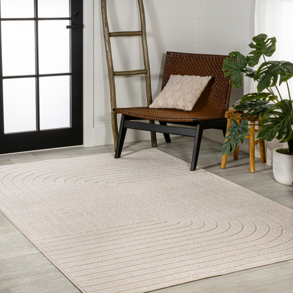 Odense High-Low Minimalist Angle Geometric Indoor/Outdoor Area Rug
