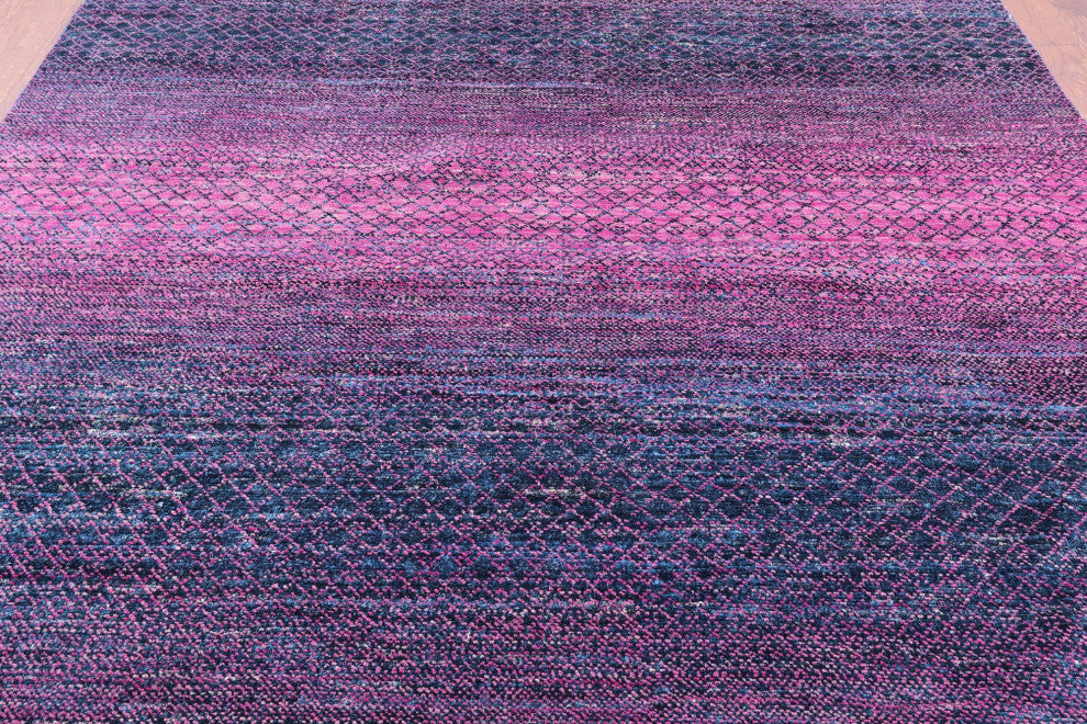 8' 3" X 10' 2" Wool & Silk Savannah Grass Handmade Rug - Q15968