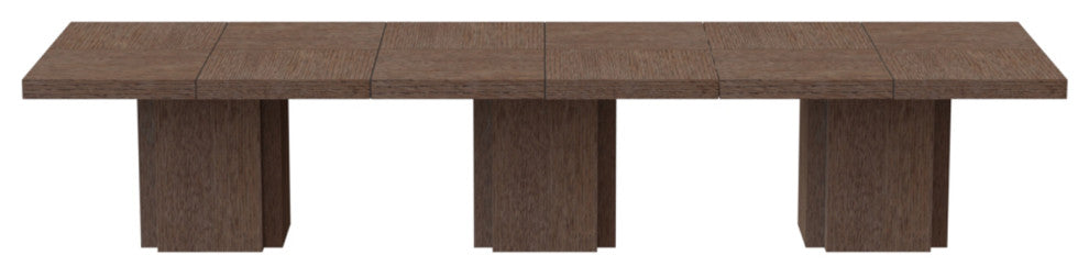 Contemporary Thick Wood Extra Large Dining Table, Chocolate