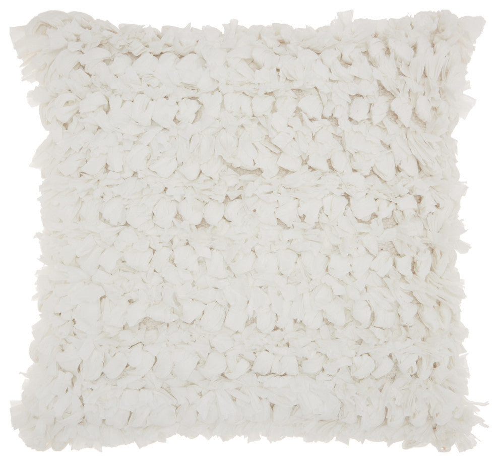 Mina Victory DL058 Throw Pillow, White, 20" x 20"